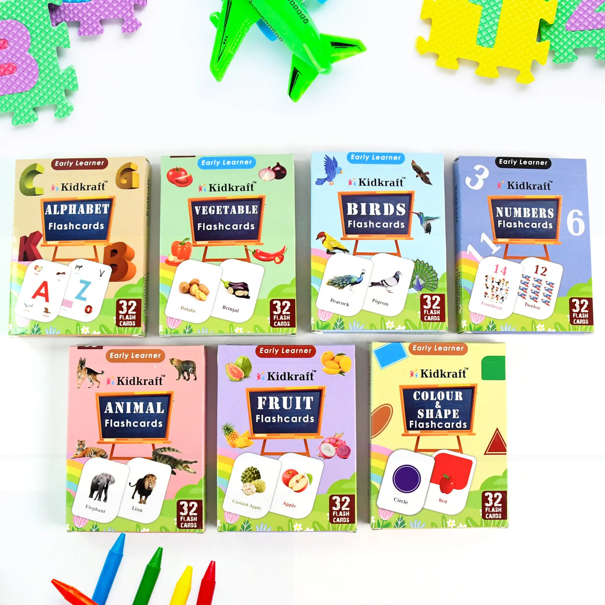 Early Learner Flashcard Set – 224 Durable Educational Cards