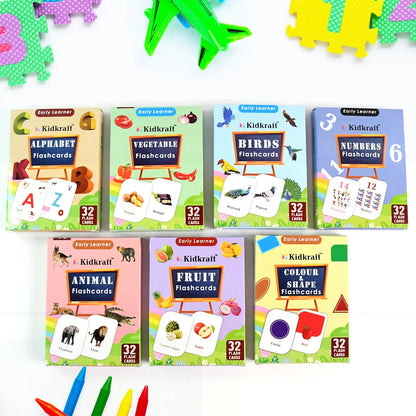 Early Learner Flashcard Set – 224 Durable Educational Cards