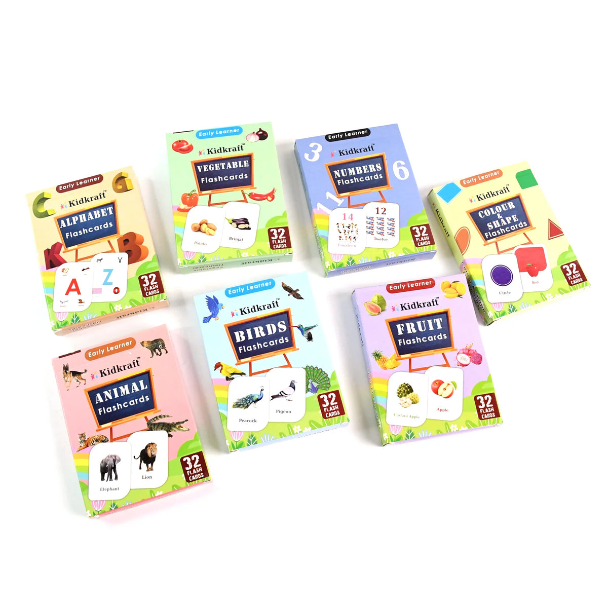 Early Learner Flashcard Set – 224 Durable Educational Cards